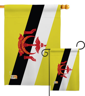 Brunei - Nationality Flags of the World Vertical Impressions Decorative Flags HG140039 Made In USA