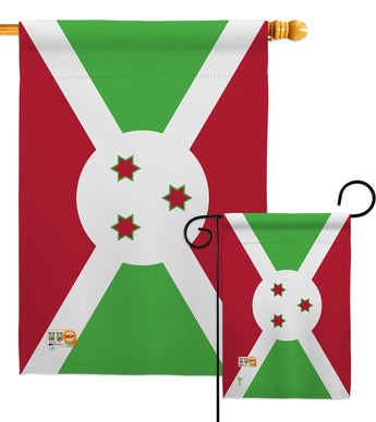 Burundi - Nationality Flags of the World Vertical Impressions Decorative Flags HG140043 Made In USA