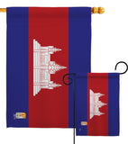 Cambodia - Nationality Flags of the World Vertical Impressions Decorative Flags HG140044 Made In USA