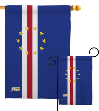 Cape Verde - Nationality Flags of the World Vertical Impressions Decorative Flags HG140047 Made In USA