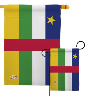 Central African Rep. - Nationality Flags of the World Vertical Impressions Decorative Flags HG140049 Made In USA