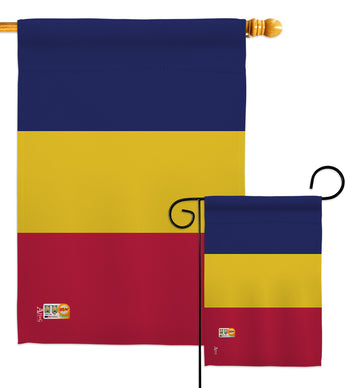 Chad - Nationality Flags of the World Vertical Impressions Decorative Flags HG140050 Made In USA