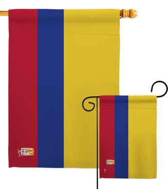 Colombia - Nationality Flags of the World Vertical Impressions Decorative Flags HG140055 Made In USA