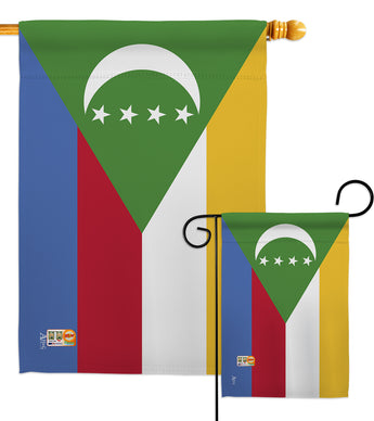 Comoros - Nationality Flags of the World Vertical Impressions Decorative Flags HG140056 Made In USA