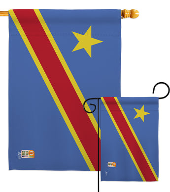 Congo,Dem. Republic - Nationality Flags of the World Vertical Impressions Decorative Flags HG140057 Made In USA