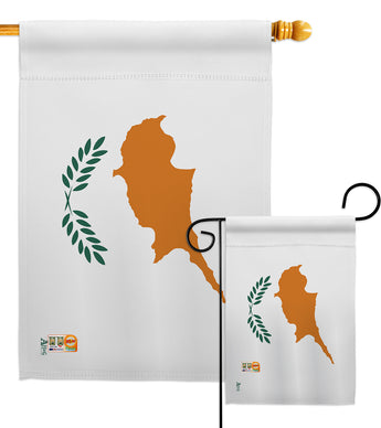 Cyprus - Nationality Flags of the World Vertical Impressions Decorative Flags HG140064 Made In USA