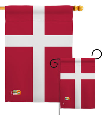 Denmark - Nationality Flags of the World Vertical Impressions Decorative Flags HG140067 Made In USA