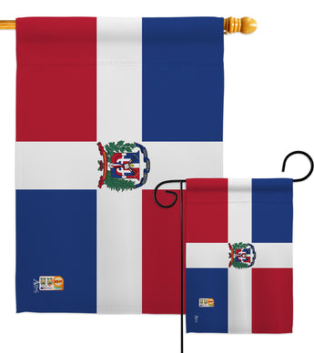 Dominican Republic - Nationality Flags of the World Vertical Impressions Decorative Flags HG140070 Made In USA