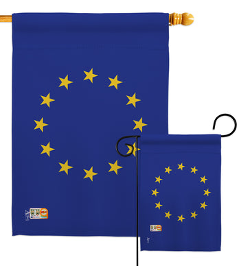 European - Nationality Flags of the World Vertical Impressions Decorative Flags HG140081 Made In USA