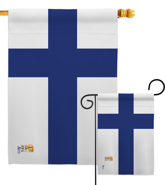 Finland - Nationality Flags of the World Vertical Impressions Decorative Flags HG140085 Made In USA