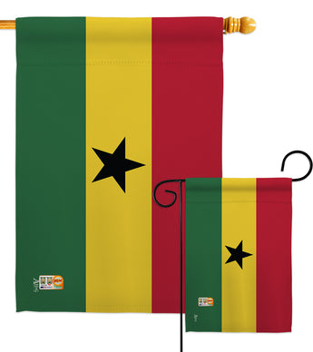 Ghana - Nationality Flags of the World Vertical Impressions Decorative Flags HG140092 Made In USA