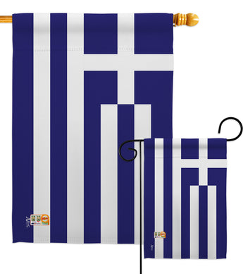 Greece - Nationality Flags of the World Vertical Impressions Decorative Flags HG140094 Made In USA