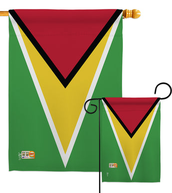 Guyana - Nationality Flags of the World Vertical Impressions Decorative Flags HG140102 Made In USA