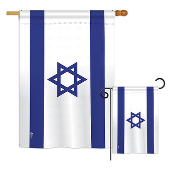 Israel - Nationality Flags of the World Vertical Impressions Decorative Flags HG140116 Printed In USA