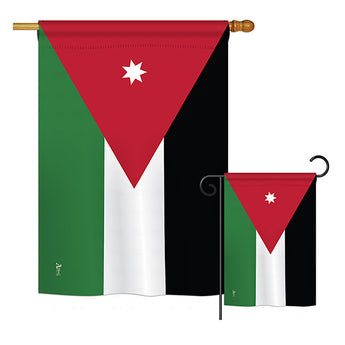 Jordan - Nationality Flags of the World Vertical Impressions Decorative Flags HG140123 Printed In USA