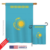 Kazakhstan - Nationality Flags of the World Vertical Impressions Decorative Flags HG140125 Printed In USA