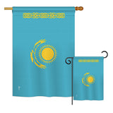 Kazakhstan - Nationality Flags of the World Vertical Impressions Decorative Flags HG140125 Printed In USA