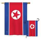 Korea North - Nationality Flags of the World Vertical Impressions Decorative Flags HG140128 Printed In USA