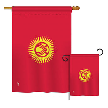 Kyrgyzstan - Nationality Flags of the World Vertical Impressions Decorative Flags HG140131 Printed In USA