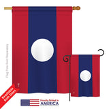 Laos - Nationality Flags of the World Vertical Impressions Decorative Flags HG140132 Printed In USA