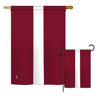 Latvia - Nationality Flags of the World Vertical Impressions Decorative Flags HG140133 Printed In USA