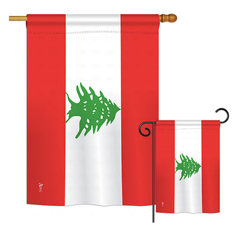 Lebanon - Nationality Flags of the World Vertical Impressions Decorative Flags HG140134 Printed In USA