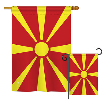 Macedonia - Nationality Flags of the World Vertical Impressions Decorative Flags HG140142 Printed In USA