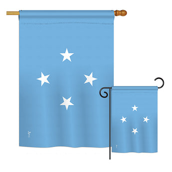 Micronesia - Nationality Flags of the World Vertical Impressions Decorative Flags HG140155 Printed In USA