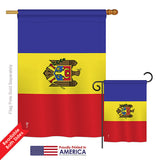 Moldova - Nationality Flags of the World Vertical Impressions Decorative Flags HG140156 Printed In USA