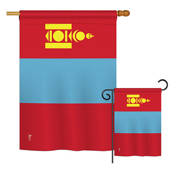 Mongolia - Nationality Flags of the World Vertical Impressions Decorative Flags HG140158 Printed In USA