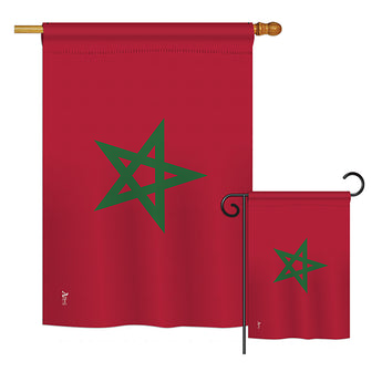 Morocco - Nationality Flags of the World Vertical Impressions Decorative Flags HG140160 Printed In USA