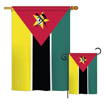 Mozambique - Nationality Flags of the World Vertical Impressions Decorative Flags HG140161 Printed In USA