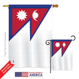 Nepal - Nationality Flags of the World Vertical Impressions Decorative Flags HG140165 Printed In USA