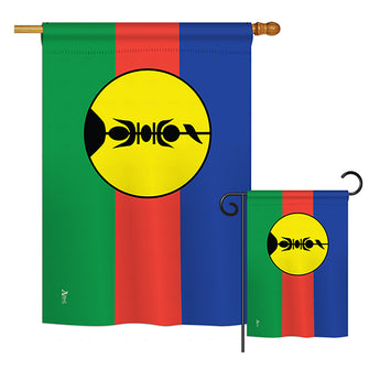 New Caledonia - Nationality Flags of the World Vertical Impressions Decorative Flags HG140167 Printed In USA