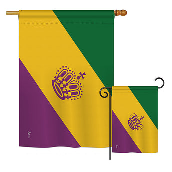 Mardi Gras - Nationality Flags of the World Vertical Impressions Decorative Flags HG140175 Printed In USA