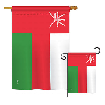 Oman - Nationality Flags of the World Vertical Impressions Decorative Flags HG140177 Printed In USA