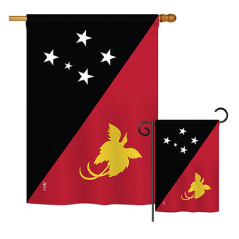 Papua New Guinea - Nationality Flags of the World Vertical Impressions Decorative Flags HG140183 Printed In USA