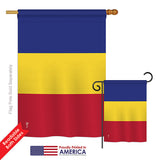 Romania - Nationality Flags of the World Vertical Impressions Decorative Flags HG140194 Printed In USA