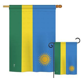 Rwanda - Nationality Flags of the World Vertical Impressions Decorative Flags HG140196 Printed In USA