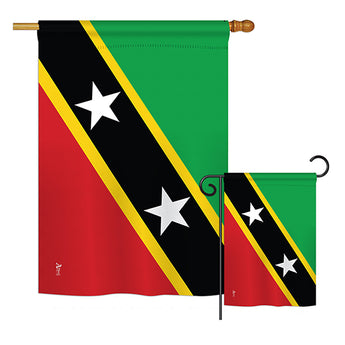 Saint Kitts & Nevis - Nationality Flags of the World Vertical Impressions Decorative Flags HG140198 Printed In USA