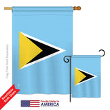 Saint Lucia - Nationality Flags of the World Vertical Impressions Decorative Flags HG140199 Printed In USA