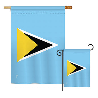Saint Lucia - Nationality Flags of the World Vertical Impressions Decorative Flags HG140199 Printed In USA