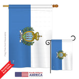 San Marino - Nationality Flags of the World Vertical Impressions Decorative Flags HG140203 Printed In USA