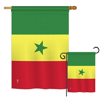 Senegal - Nationality Flags of the World Vertical Impressions Decorative Flags HG140208 Printed In USA