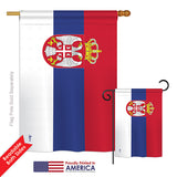 Serbia - Nationality Flags of the World Vertical Impressions Decorative Flags HG140209 Printed In USA