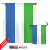 Sierra Leone - Nationality Flags of the World Vertical Impressions Decorative Flags HG140211 Printed In USA