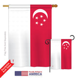 Singapore - Nationality Flags of the World Vertical Impressions Decorative Flags HG140212 Printed In USA