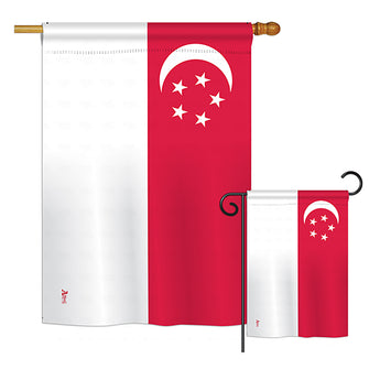 Singapore - Nationality Flags of the World Vertical Impressions Decorative Flags HG140212 Printed In USA