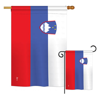 Slovenia - Nationality Flags of the World Vertical Impressions Decorative Flags HG140214 Printed In USA