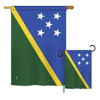 Solomon Islands - Nationality Flags of the World Vertical Impressions Decorative Flags HG140215 Printed In USA